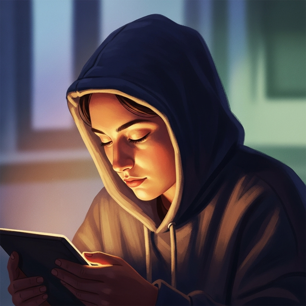 A contemplative person with eyes closed, bathed in soft, introspective light. The scene emphasizes deep thought and inner vision. Style: artistic illustration. No text.