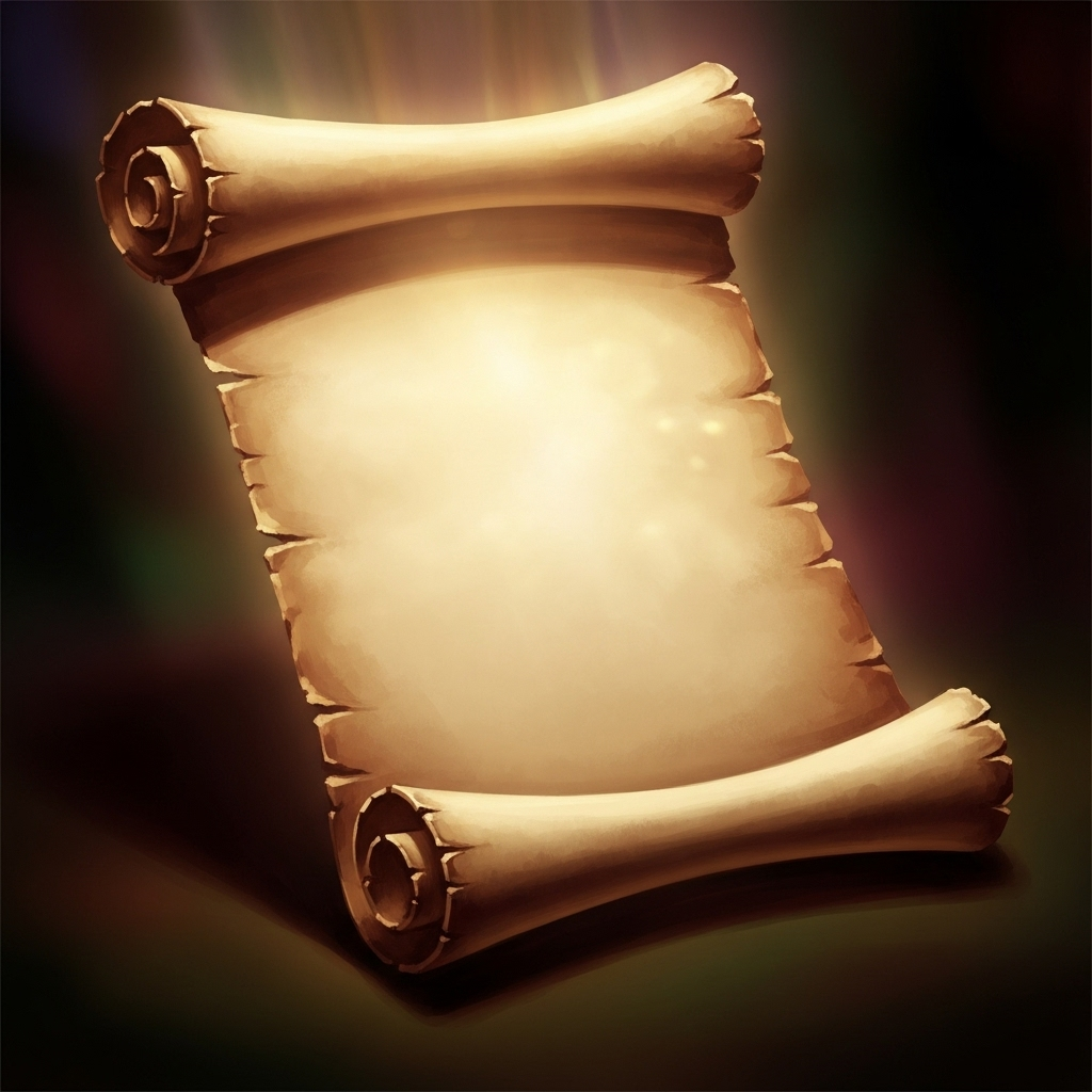 artistic illustration of scroll with philosophical quotes surrounded by warm light, classic atmosphere, no text