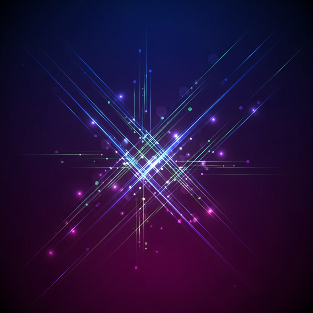 An abstract, futuristic visual representing technological innovation and progress, with dynamic lines and soft, glowing elements on a dark, rich, gradient background, no text.