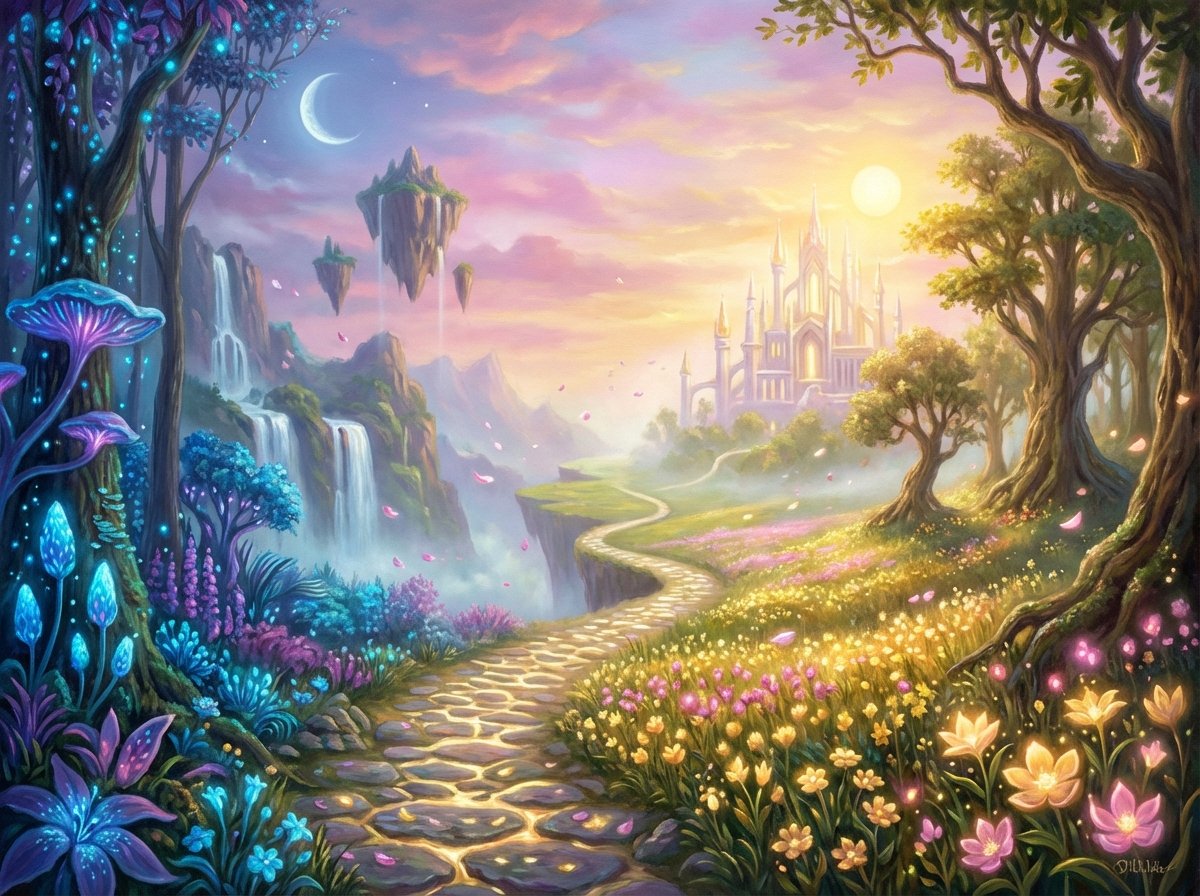 사후 세계의 신비로운 분위기를 담은 로맨틱한 풍경