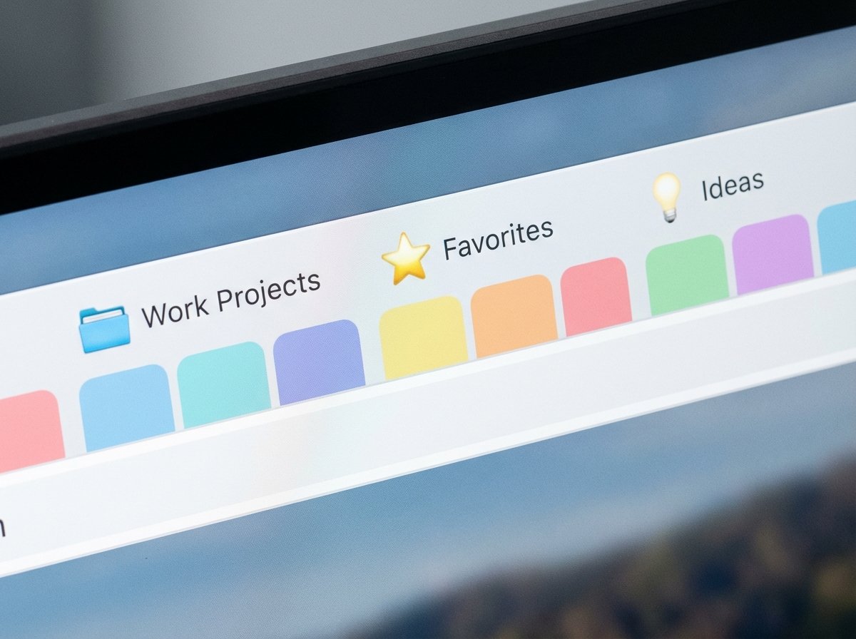 브라우저 탭을 이모지로 깔끔하게 정리하는 모습