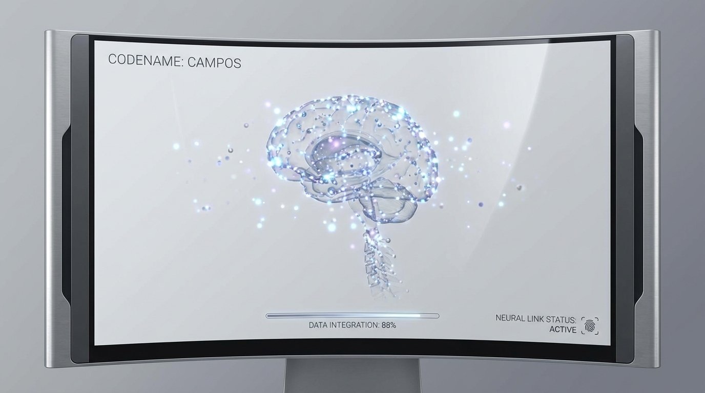 미래 지향적인 인터페이스를 갖춘 새로운 인공지능 시스템 개념도