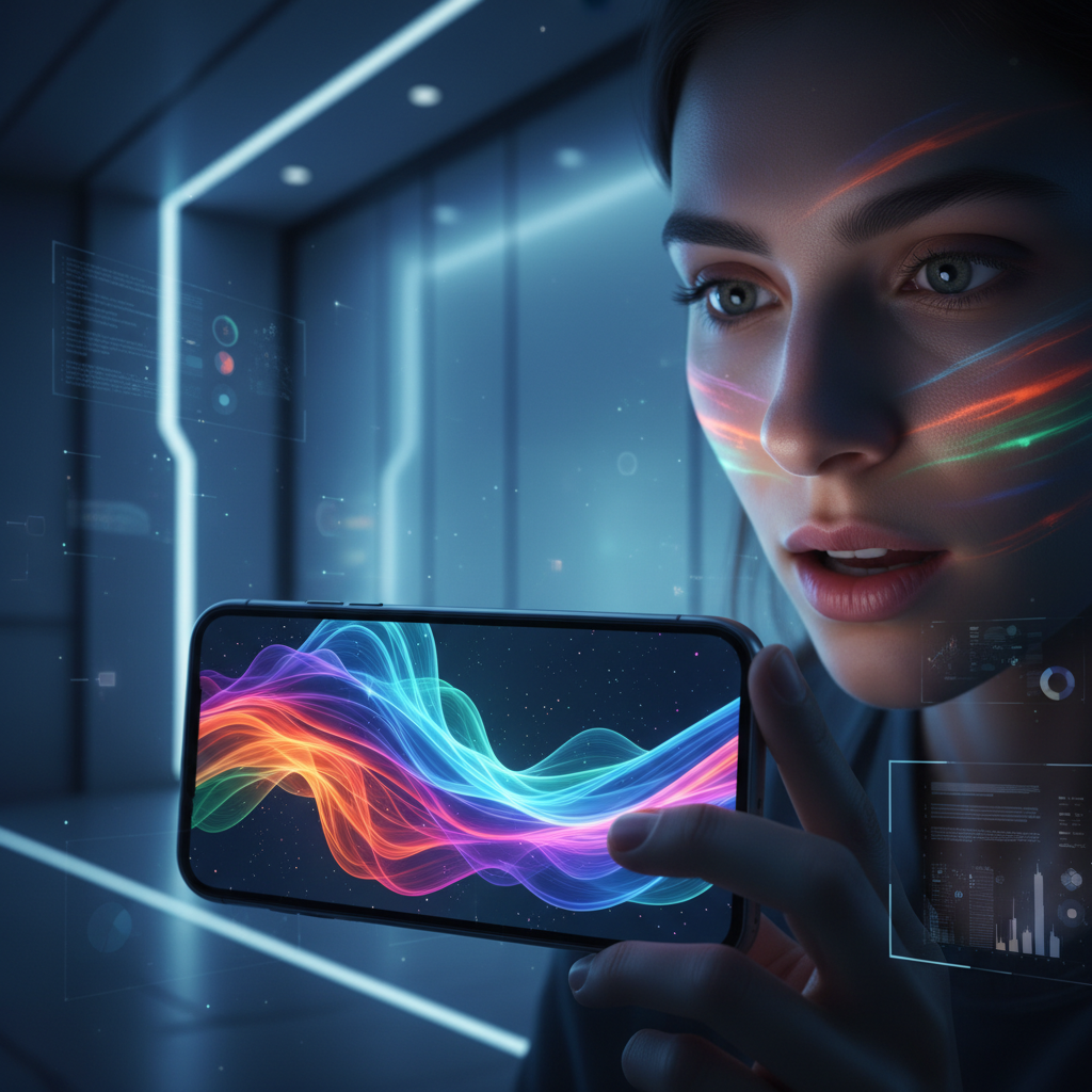 인공지능과 대화하는 아이폰 시리 컨셉 이미지