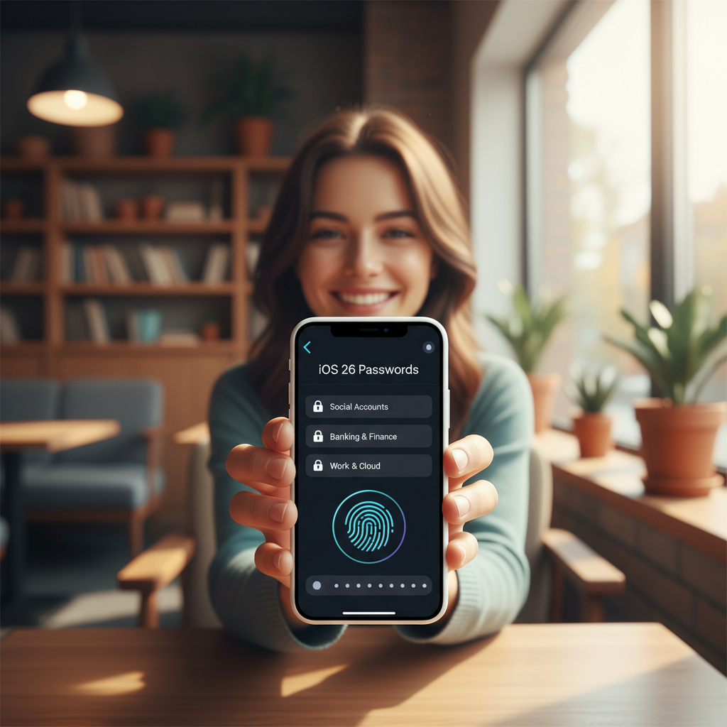 아이폰을 안전하게 사용하는 사용자 모습