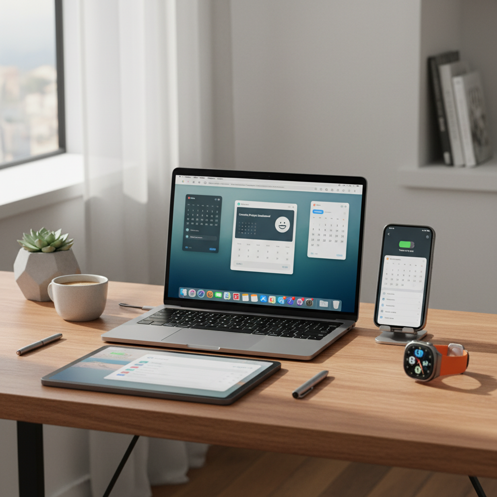 하나로 연결된 애플 기기들의 모습