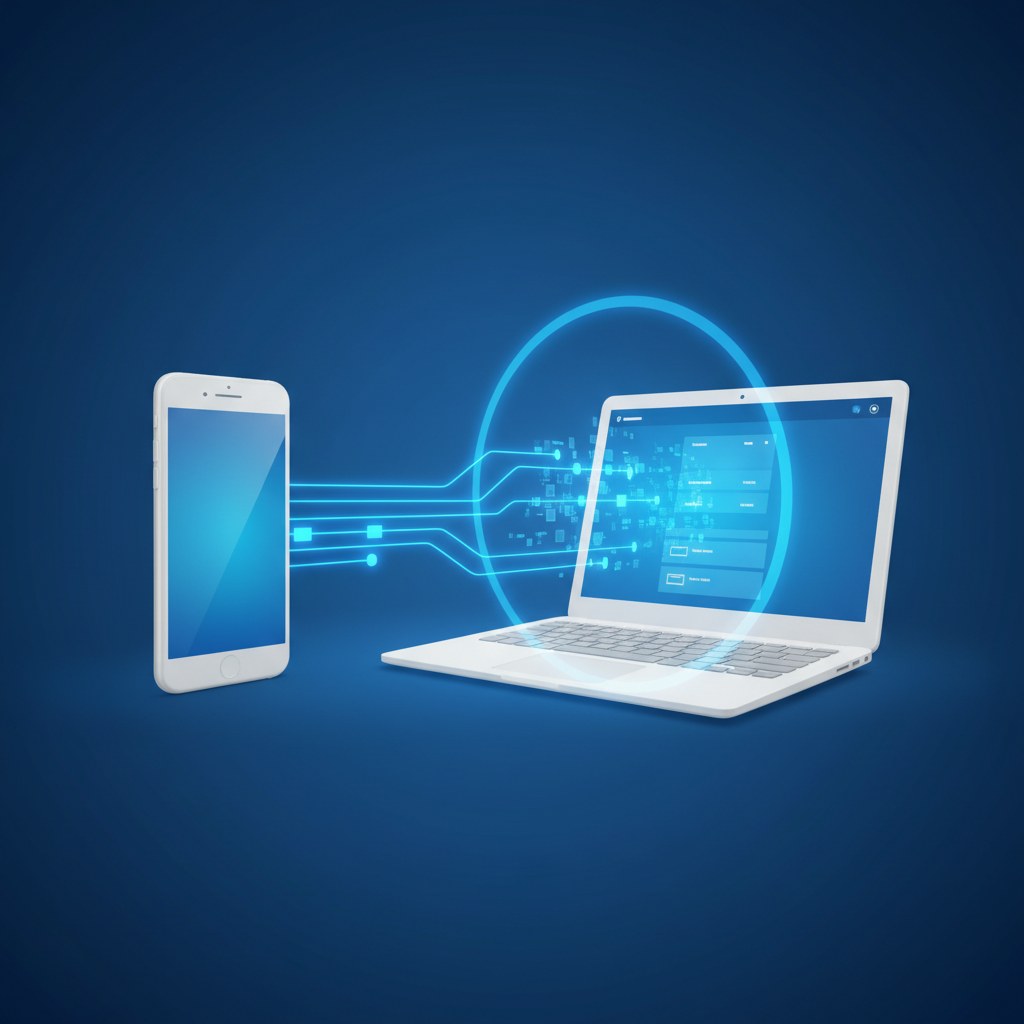 데이터 전송과 소프트웨어 복구 개념의 디지털 인포그래픽