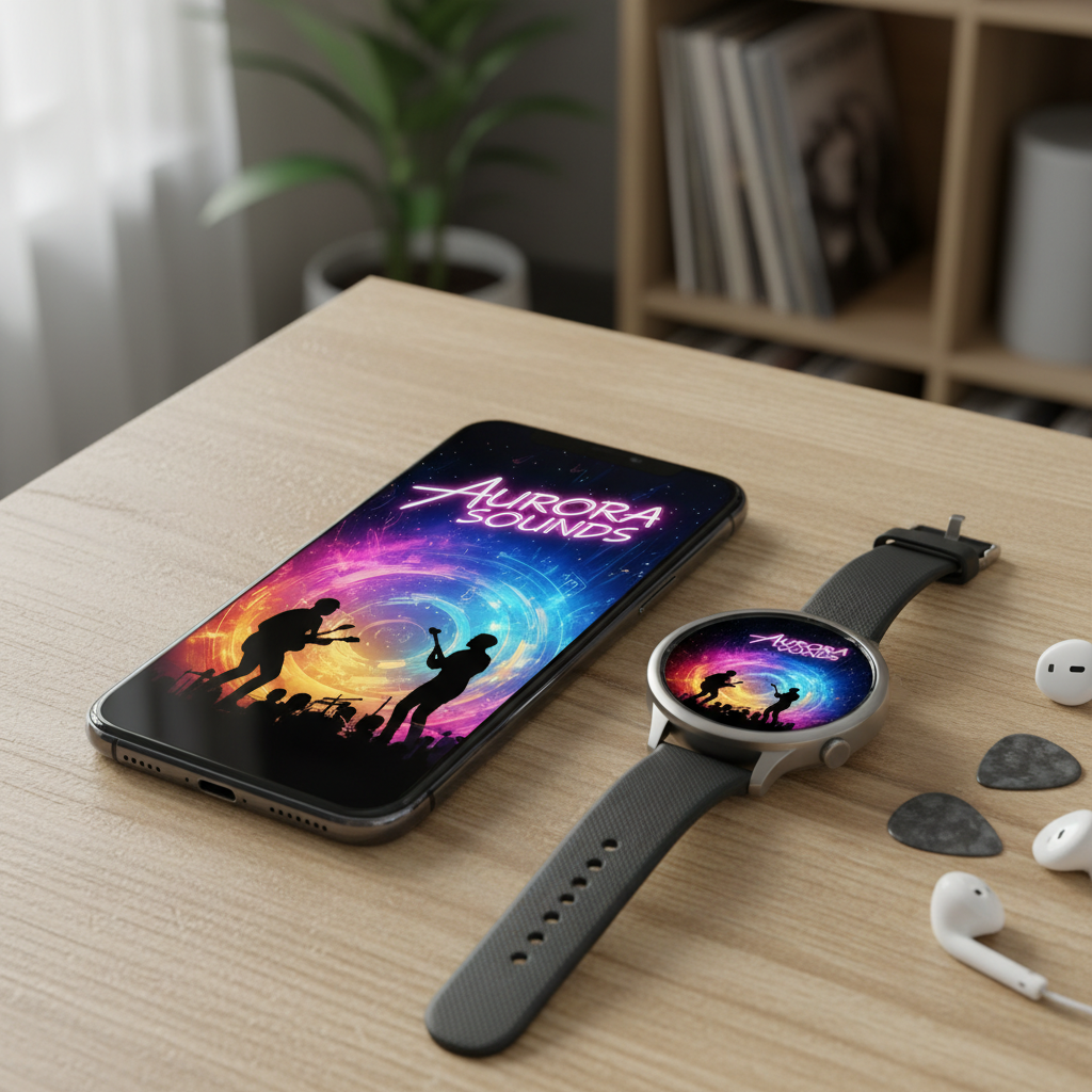 배드 버니 테마가 적용된 아이폰과 애플 워치