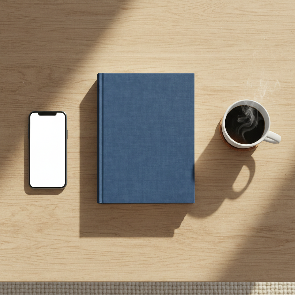 배송된 종이책과 스마트폰