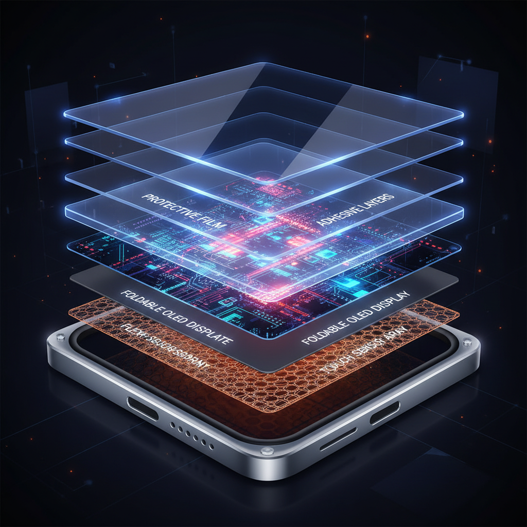 폴더블 디스플레이의 다층 구조 레이어