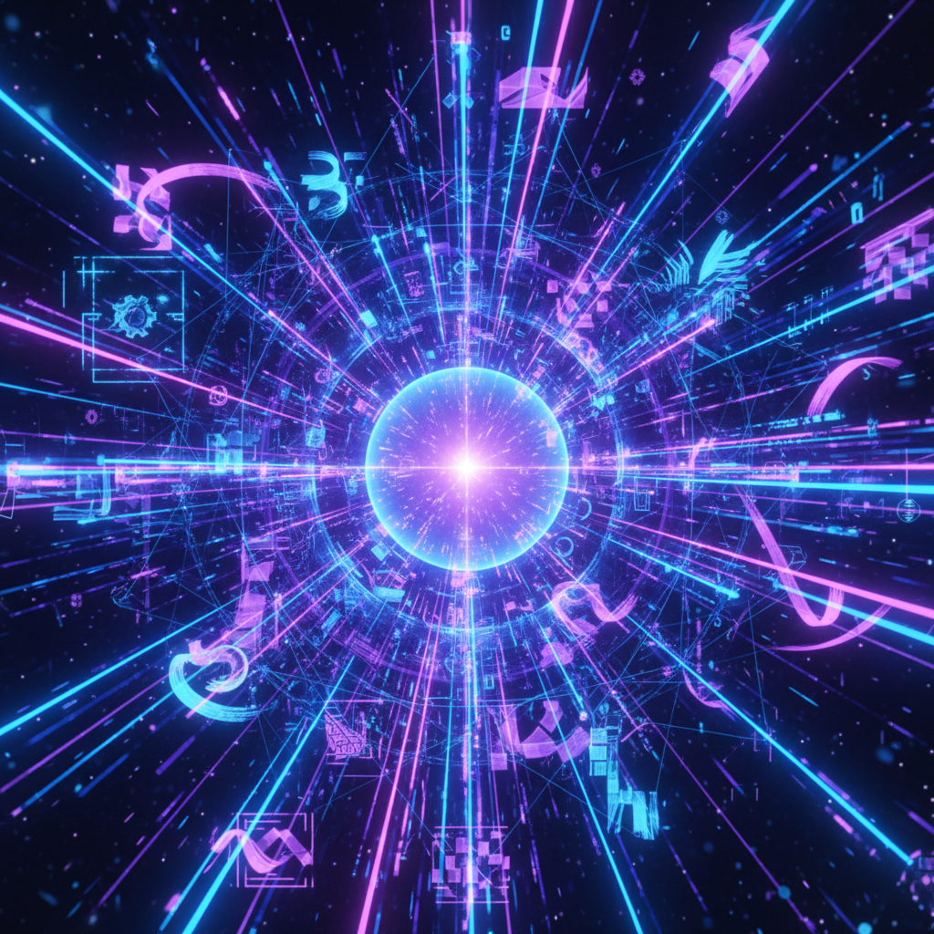 인공지능 모델 학습을 시각화한 디지털 아트