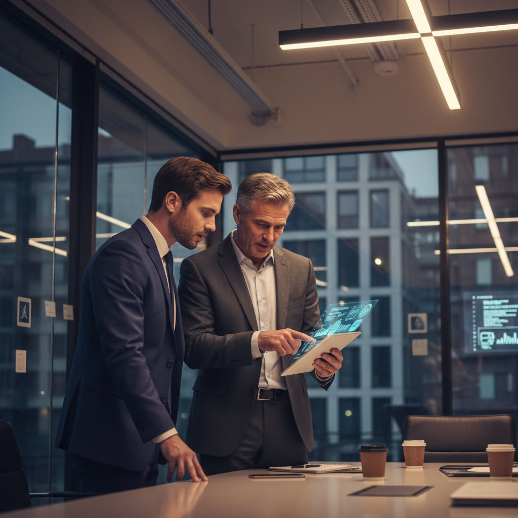 회의실에서 전략을 논의하는 리더들의 모습