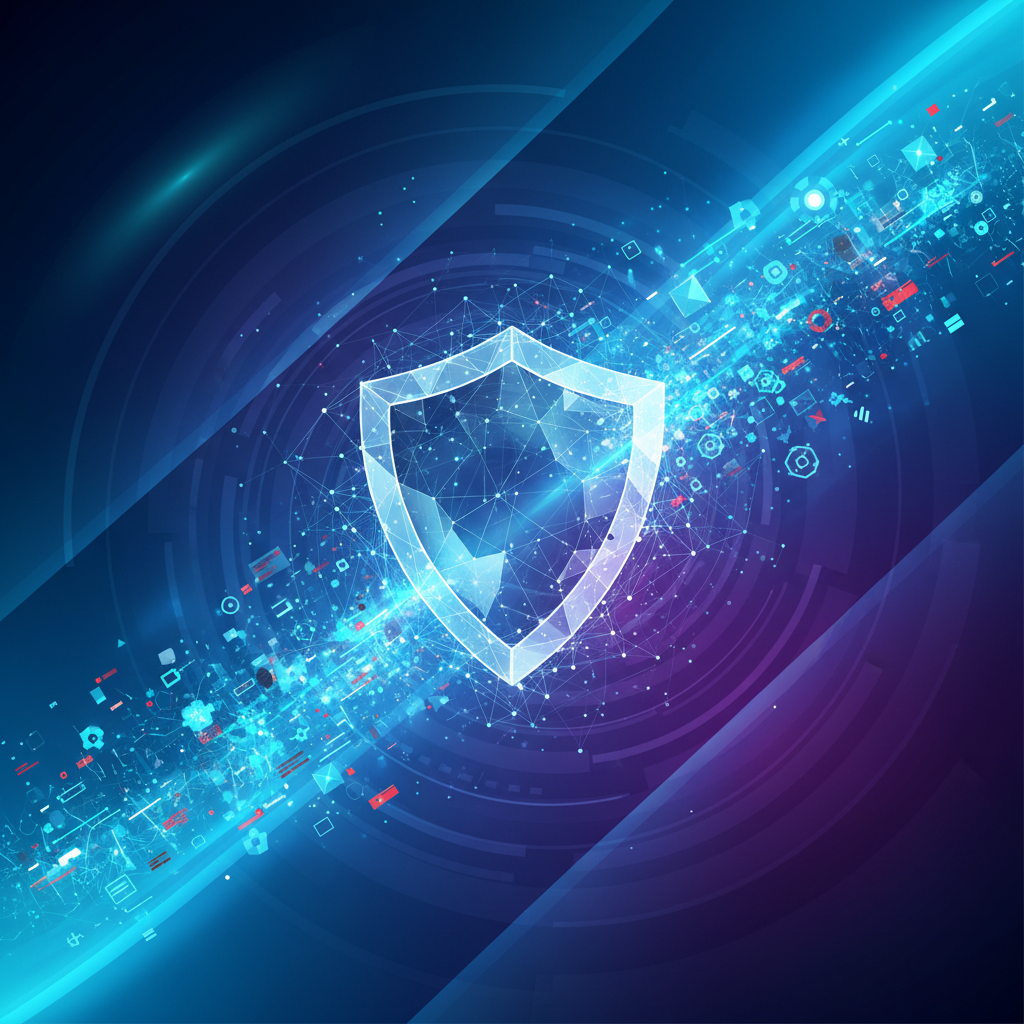 개인정보 보호와 보안을 상징하는 추상적인 그래픽