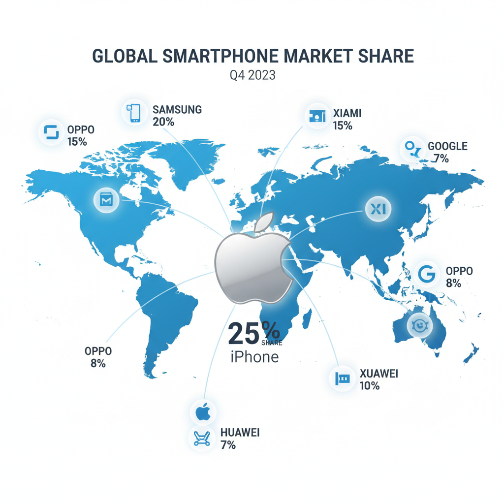 전 세계 스마트폰 점유율 현황