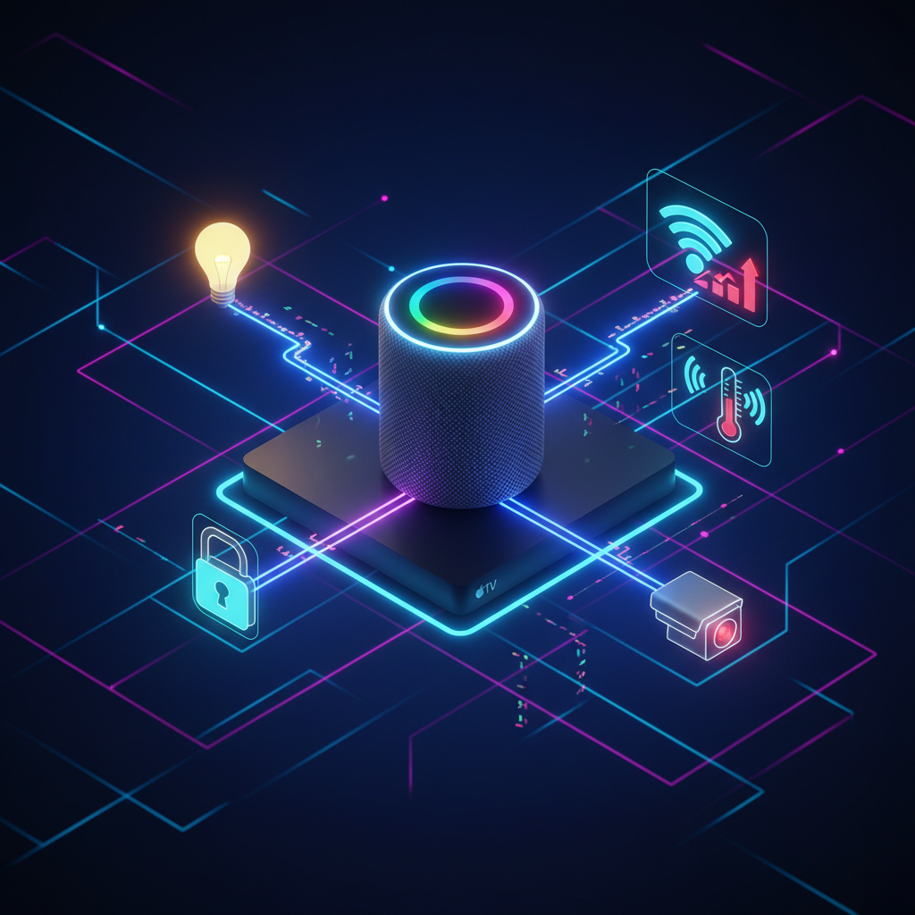 홈팟과 애플 티비가 중심이 된 스마트홈 네트워크 도식화