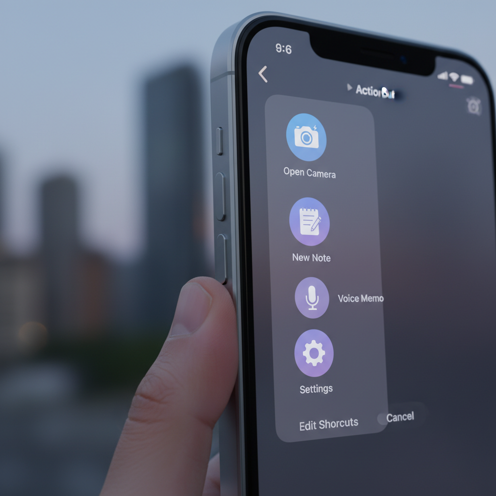 아이폰 액션 버튼을 활용한 팝업 메뉴 화면