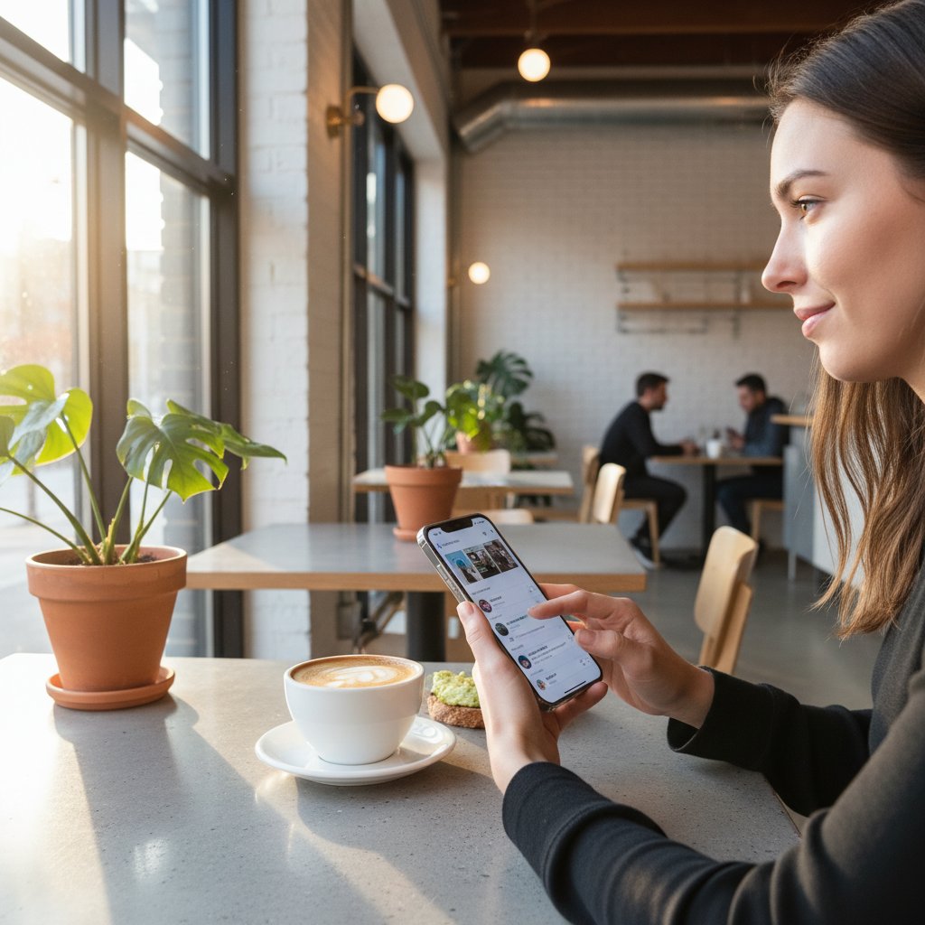 카페에서 아이폰을 쾌적하게 사용하는 일상