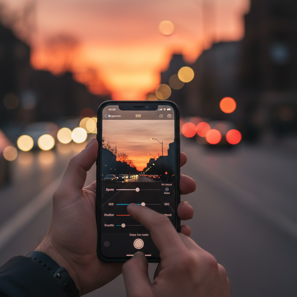 카메라 수동 다이얼을 조절하는 손가락