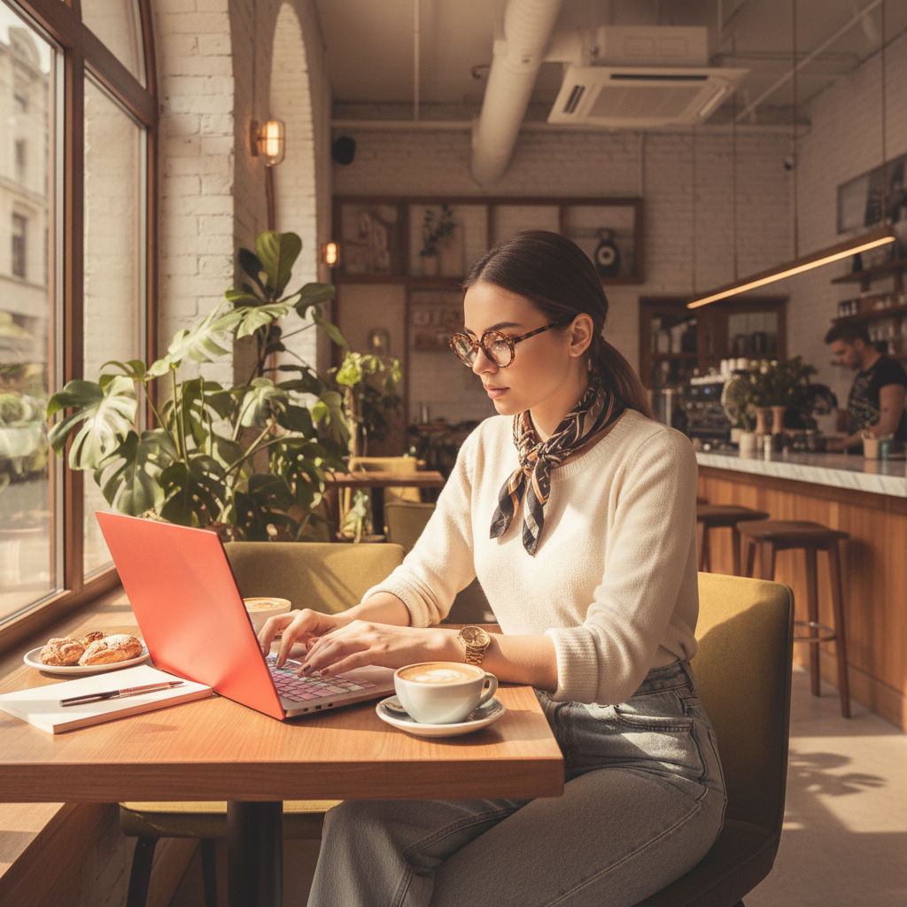 카페에서 사용하는 슬림하고 가벼운 가성비 노트북