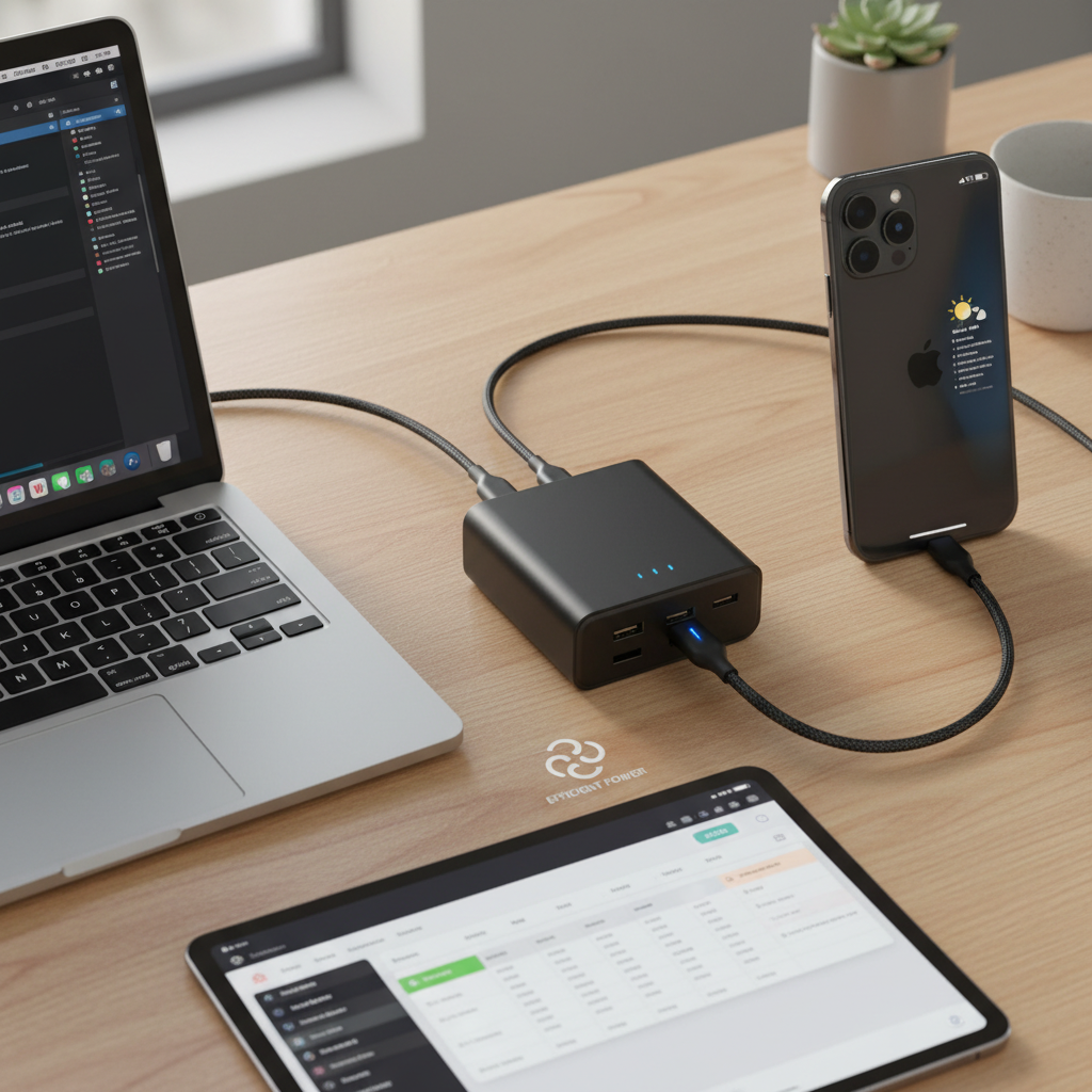 다중 기기를 동시에 충전하는 스마트한 모습