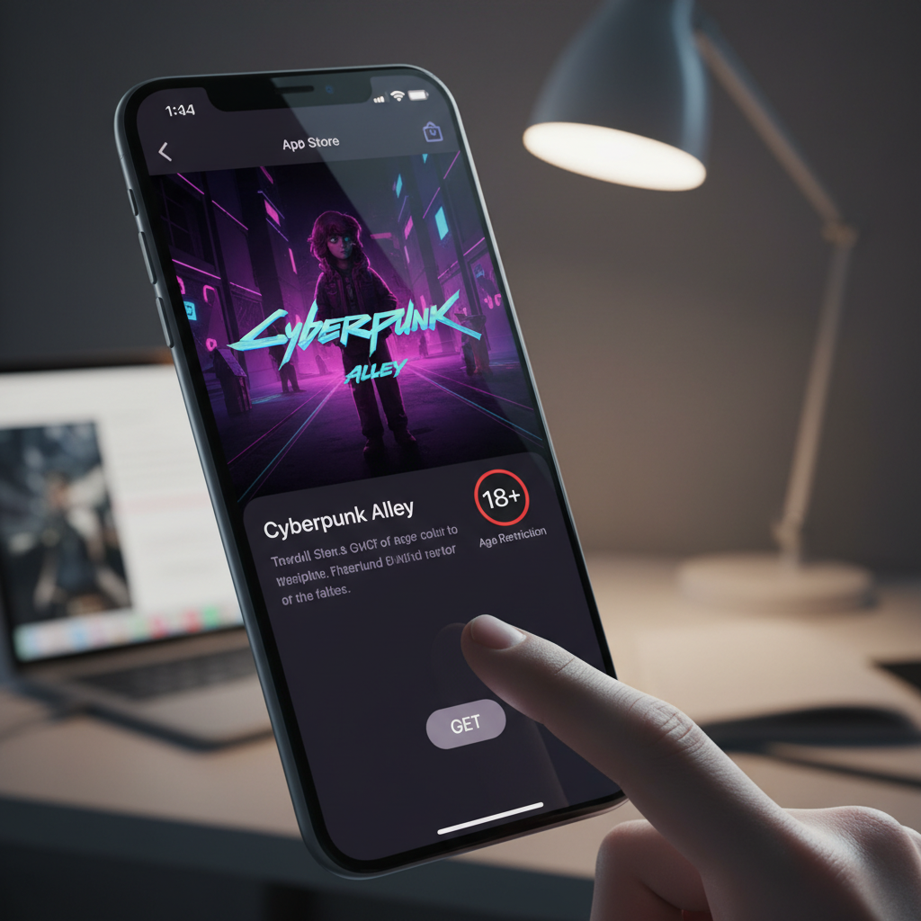 앱스토어의 연령 제한 안내 화면