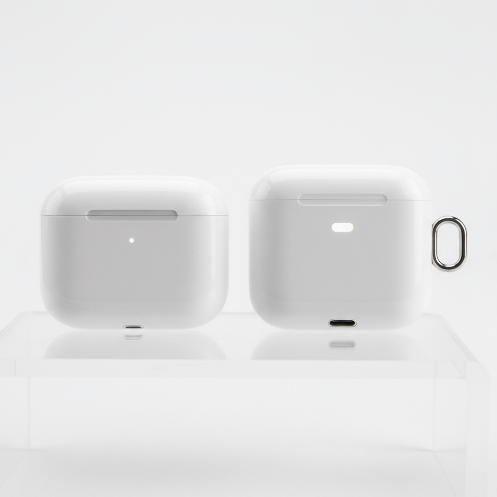 에어팟 케이스의 세부적인 디자인 차이