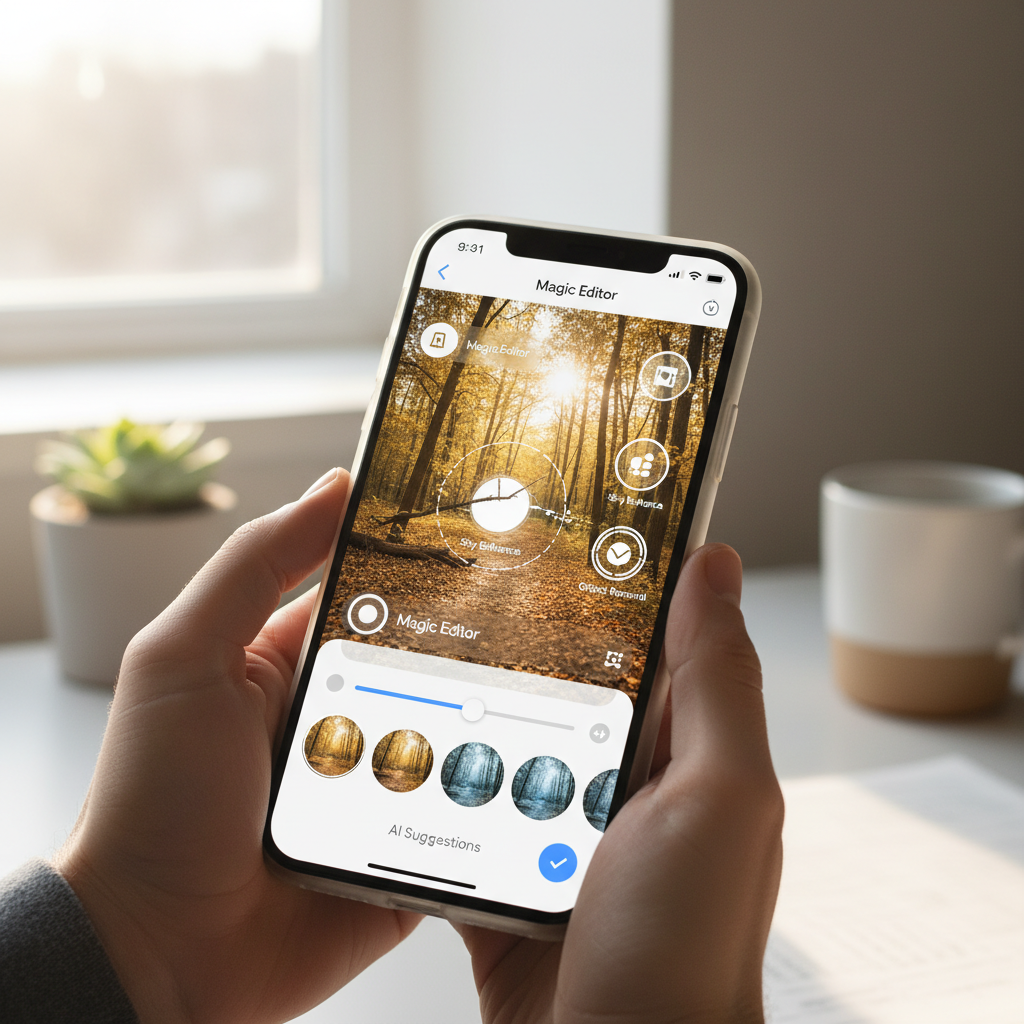 아이폰에서 구글 포토 AI 기능을 사용하는 모습