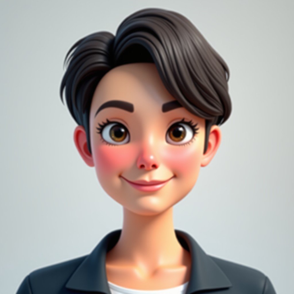 A professional studio headshot of a person created by AI, high resolution, realistic skin texture, neutral background, professional lighting. 4:3