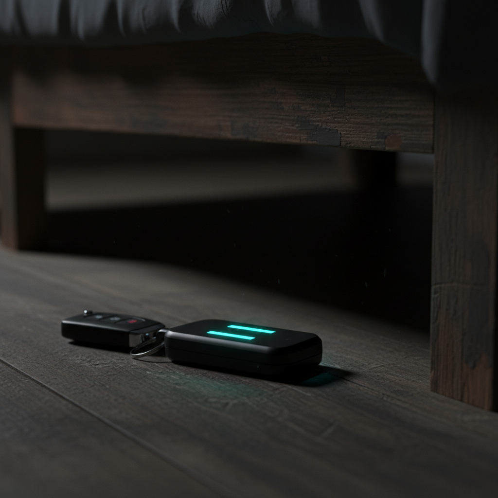 어두운 침대 밑에서 빛나는 AirNotch Pro