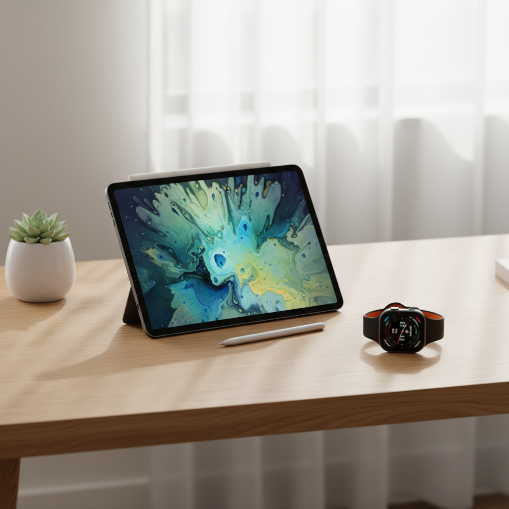 최신 M3 아이패드 에어와 애플워치 울트라 3의 세련된 모습