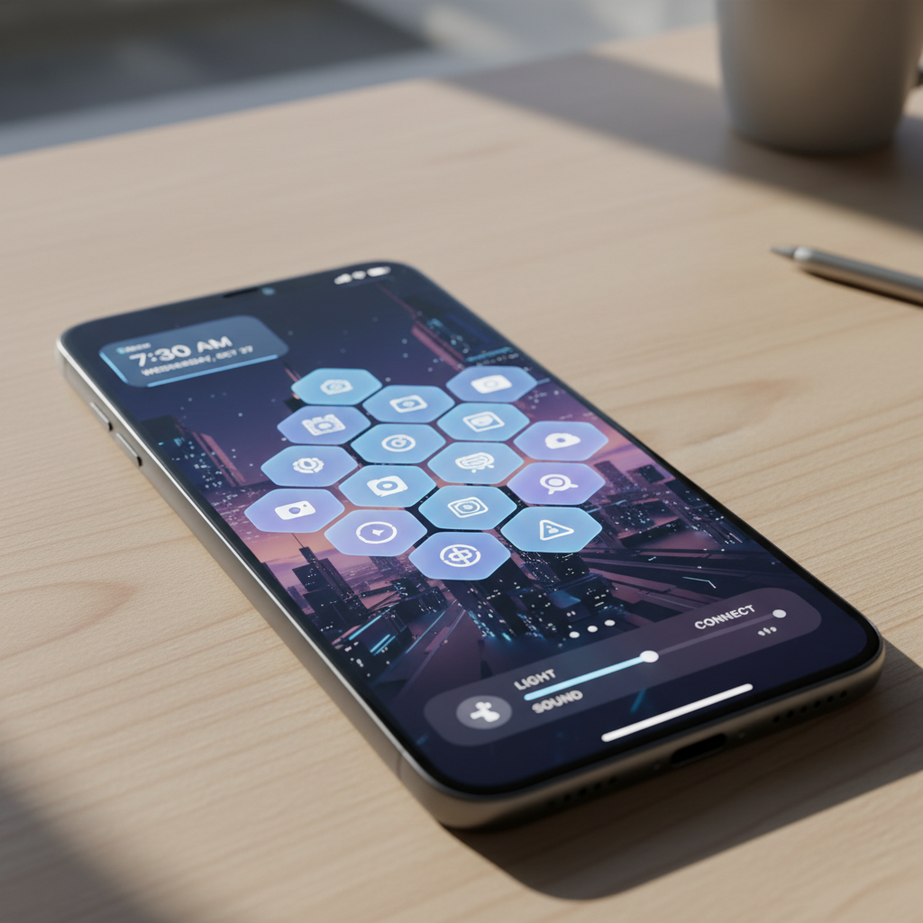 미래 지향적인 iOS 27 인터페이스와 아이폰