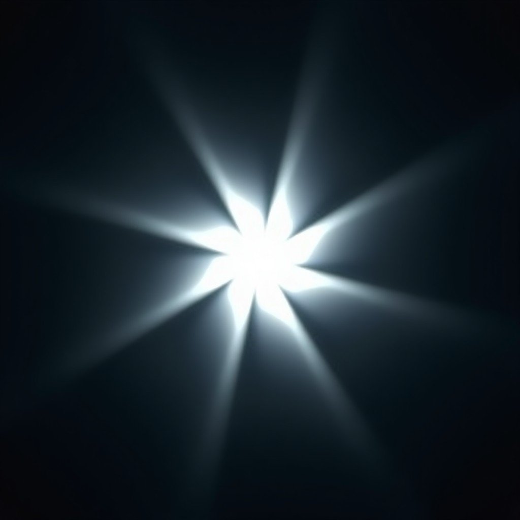 Conceptual illustration of camera aperture blades opening and closing, light rays passing through a glass lens, cinematic lighting, high contrast, 4:3