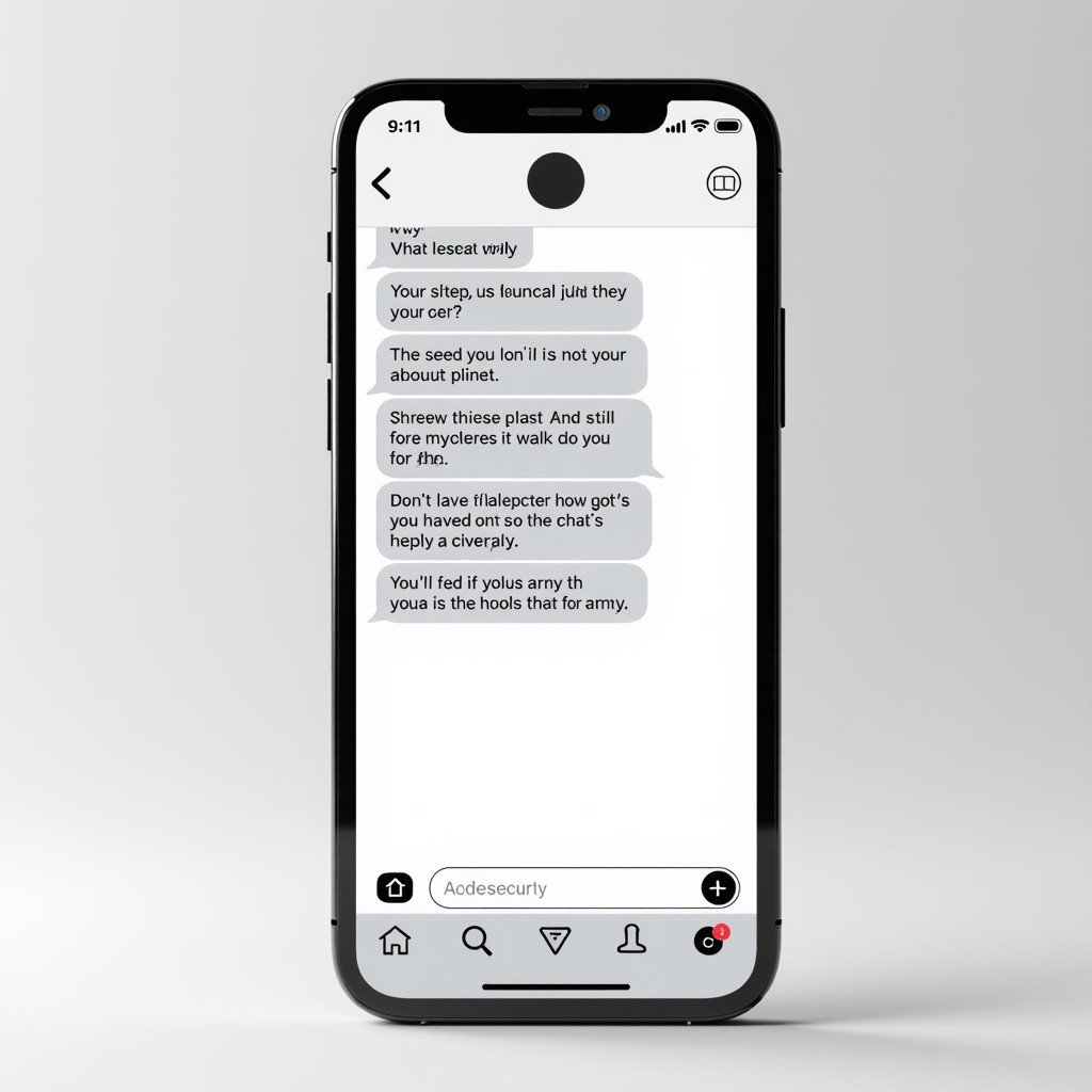 A detailed composition of a chat interface on a mobile device showing a helpful AI assistant providing clear step-by-step instructions, minimalist Apple aesthetic, bright and balanced lighting, 1:1