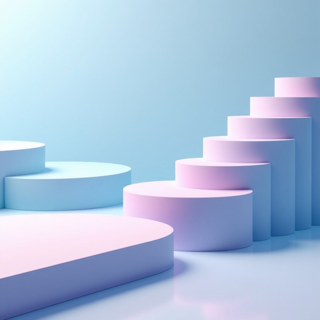 Abstract concept of digital communication with clean floating elements and a sense of clarity, soft gradient background, high contrast, 4:3