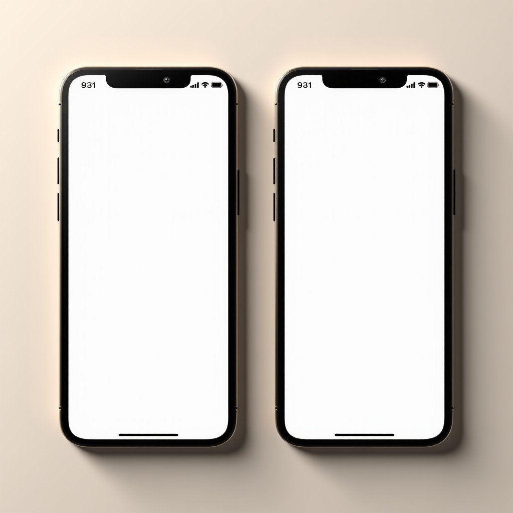 A side by side comparison of two different mobile app UI layouts on a clean background, one showing a basic design and the other showing a refined version with better spacing and typography, high contrast, 4:3