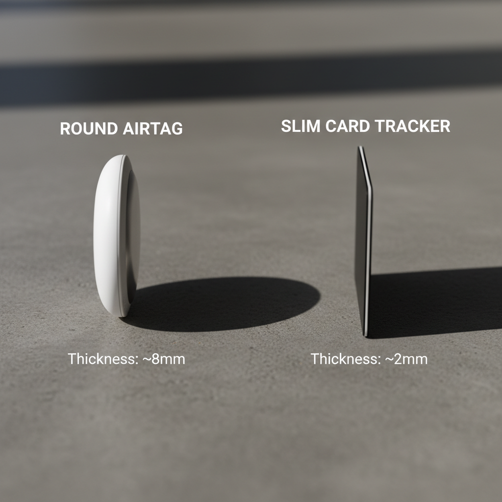 에어태그와 스마트카드의 두께 비교 인포그래픽