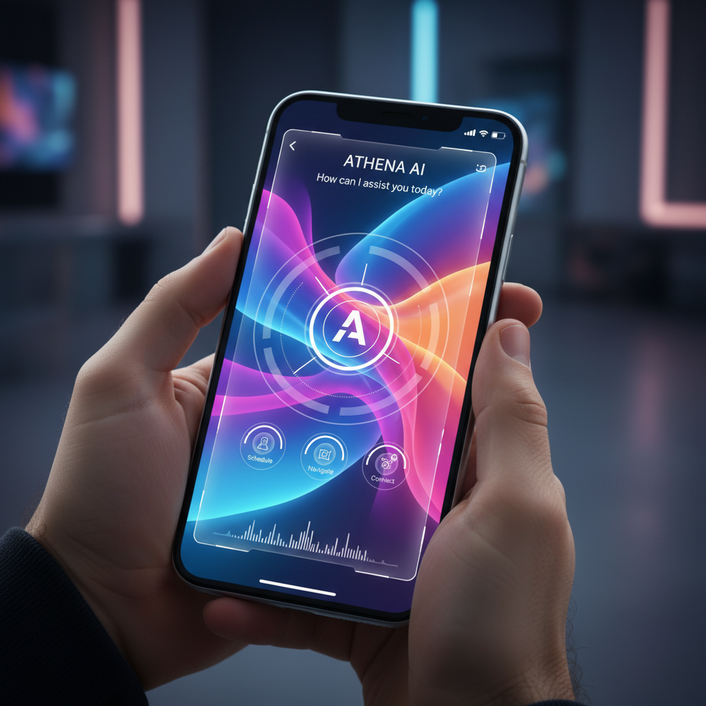 인공지능 비서와 상호작용하는 스마트폰 화면