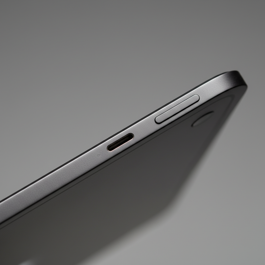 세련된 아이패드 에어의 측면 곡선과 마감 디테일