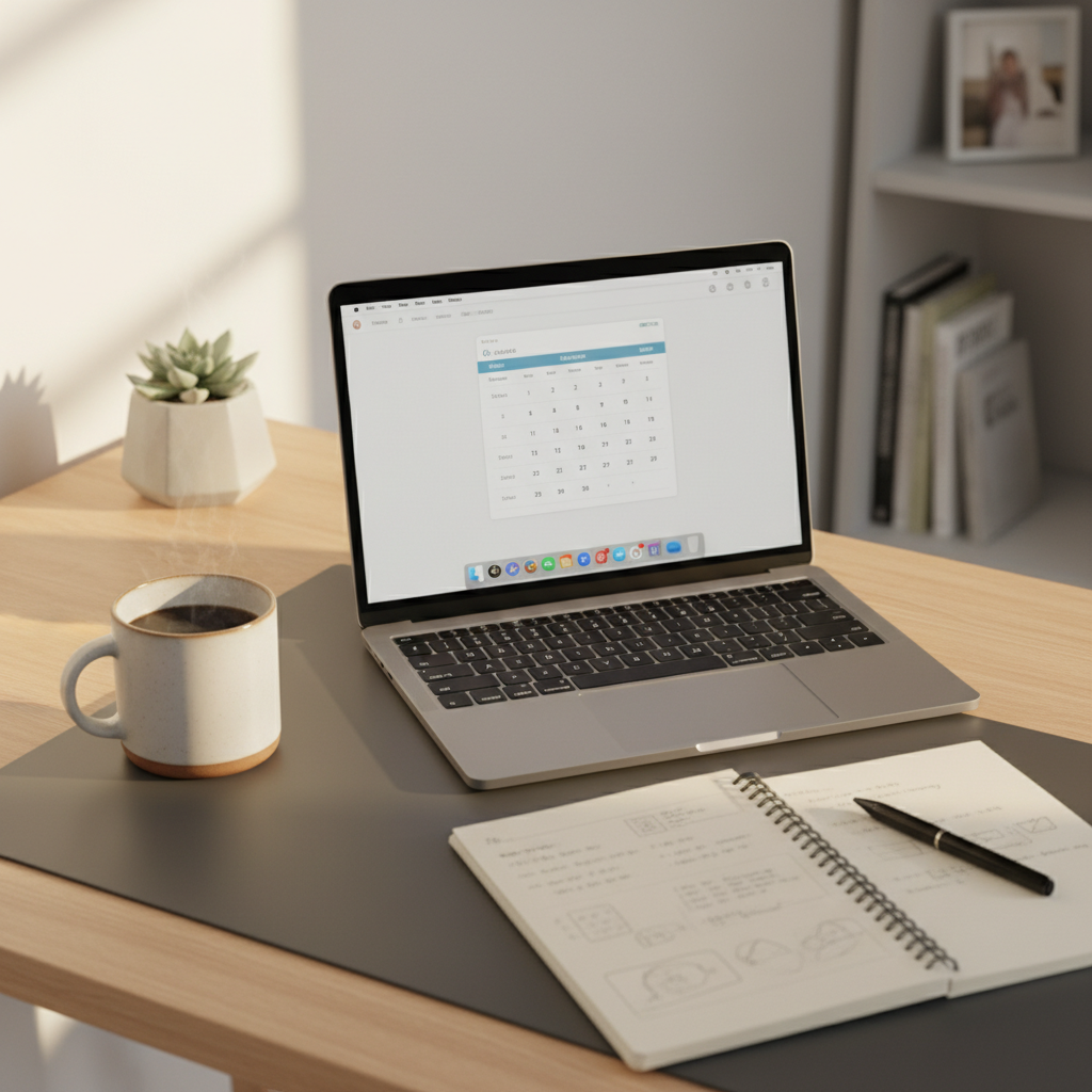 맥북에어를 사용하는 대학생의 깔끔한 데스크테리어