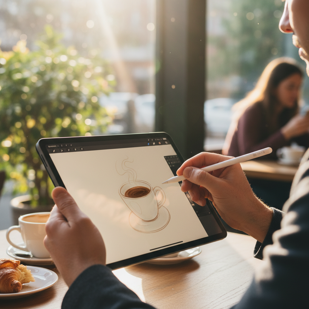 아이패드 에어 작업 모습