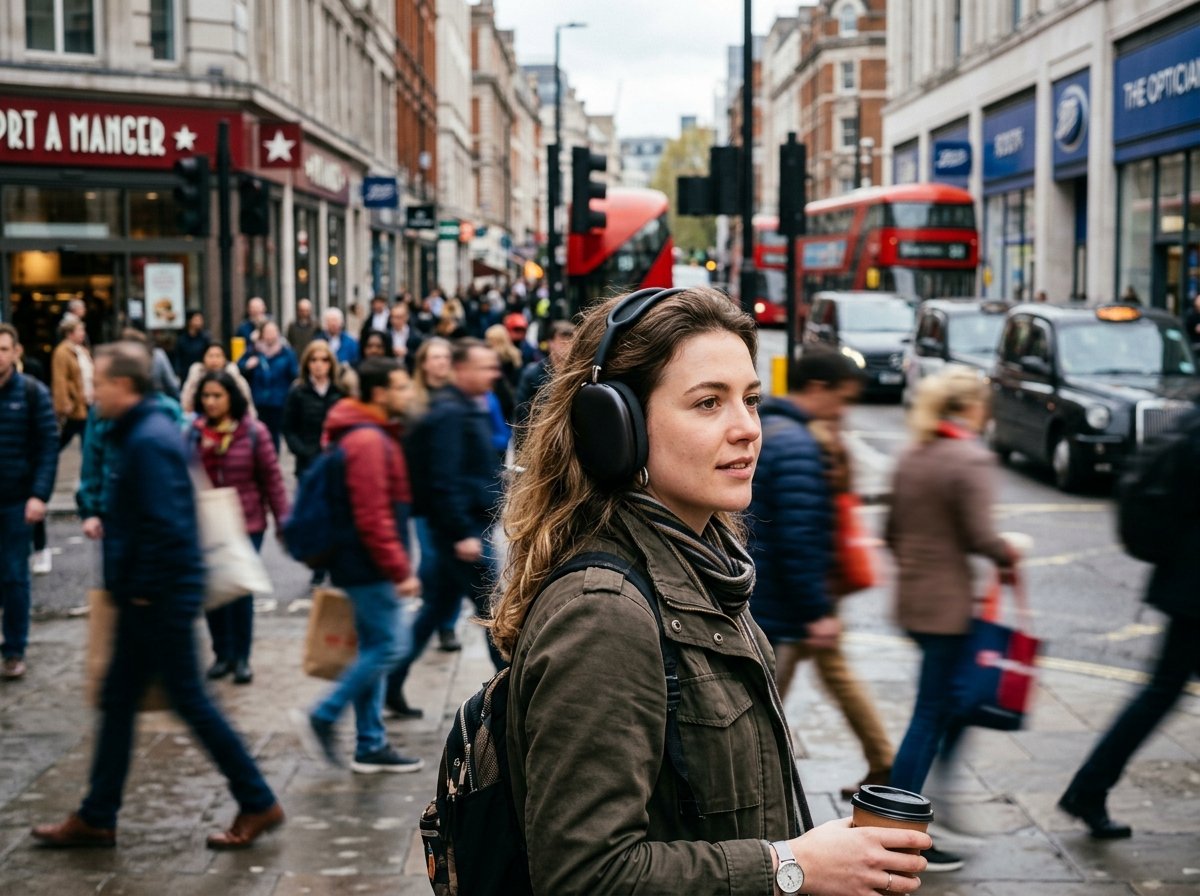 도시 배경의 에어팟 맥스 2