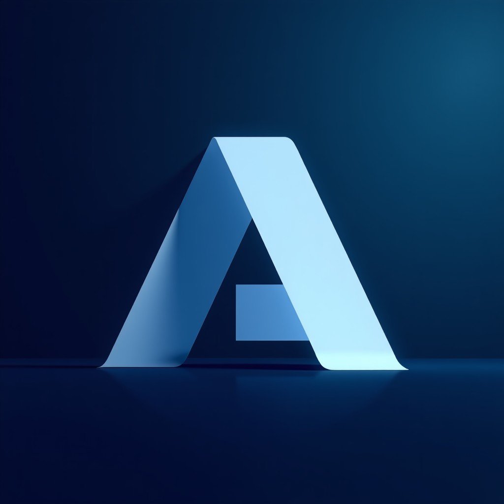 An abstract visual representation of digital productivity and AI assistance, clean lines, professional design, deep blue and white tones, 4:3