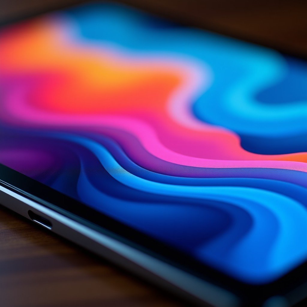 깔끔한 태블릿 디스플레이 확대