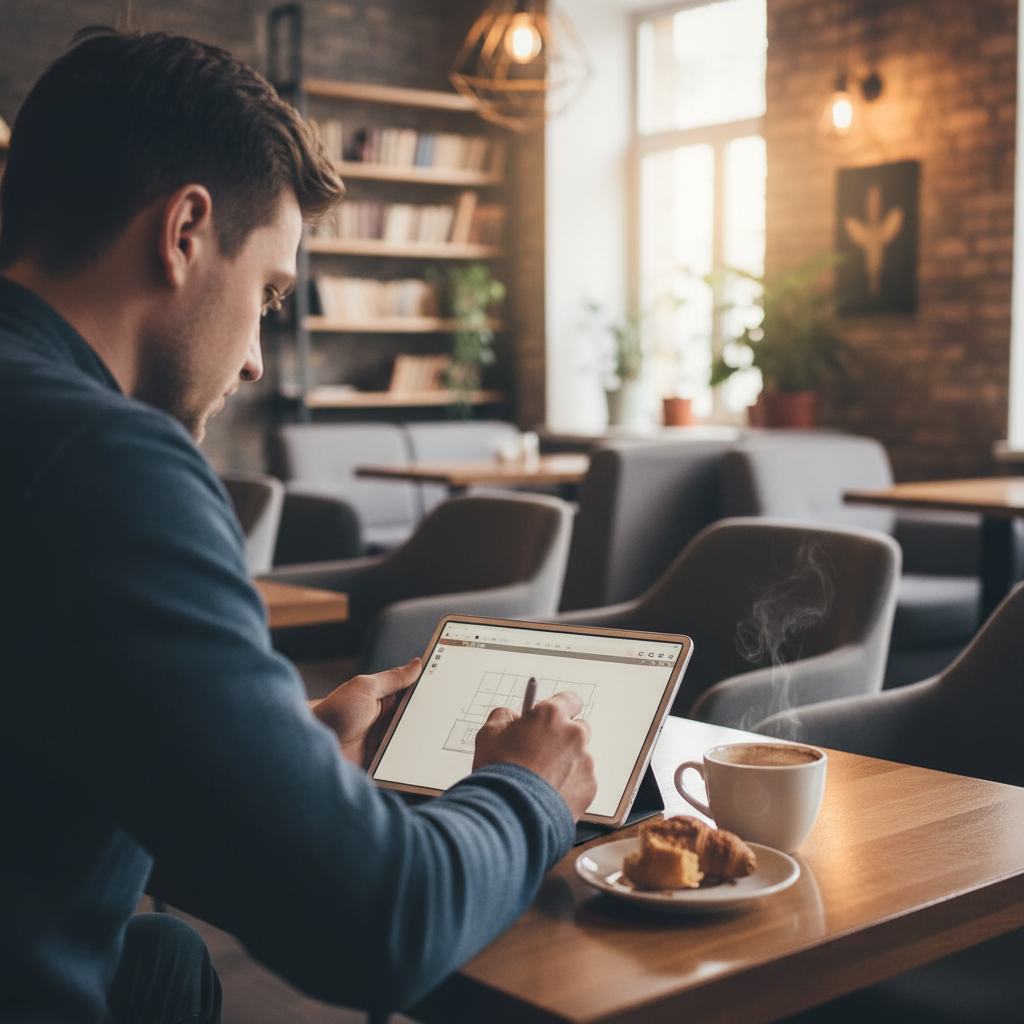 카페에서 사용하는 태블릿