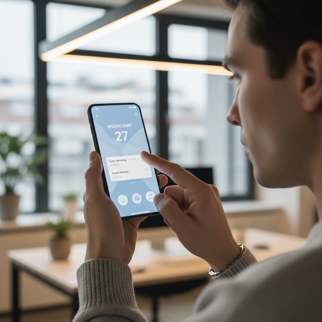 인공지능 앱을 사용하는 현대적인 모습