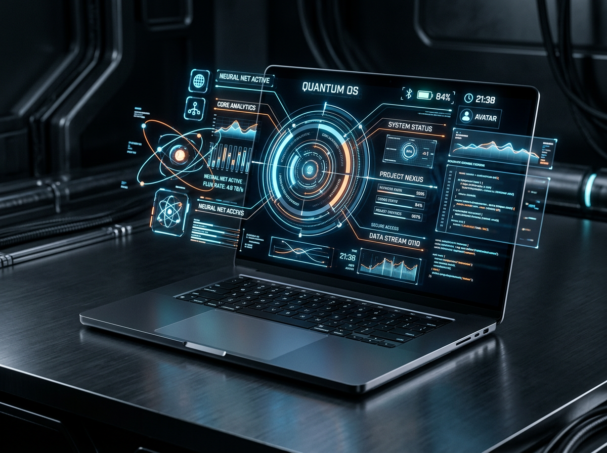 터치스크린 노트북의 미래적 이미지