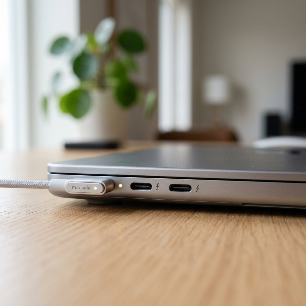 깔끔한 맥북 에어 측면 포트