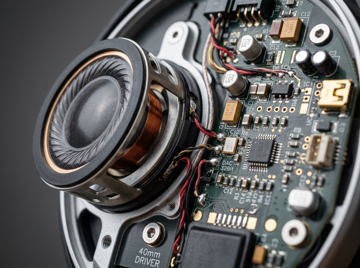 고급스러운 헤드폰 내부 구조