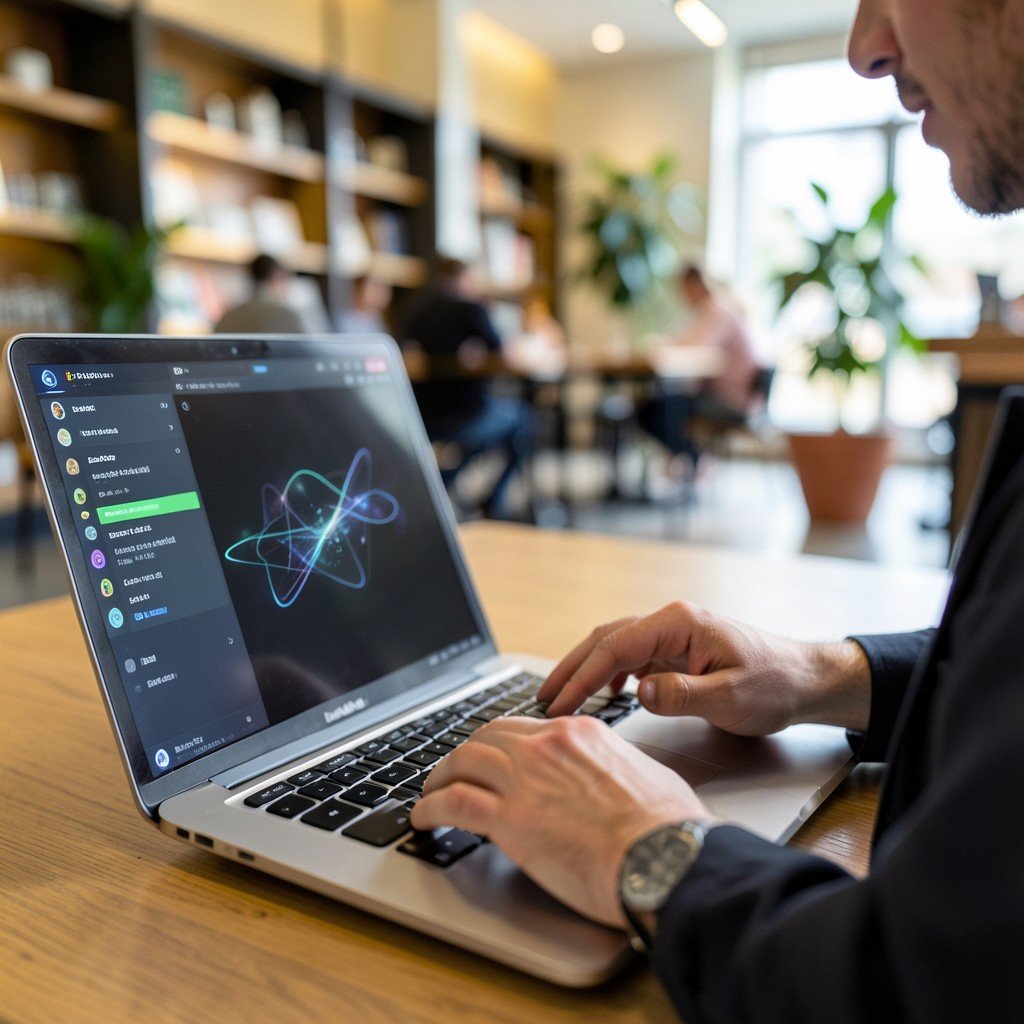 브라우저 창에서 AI를 사용하는 모습