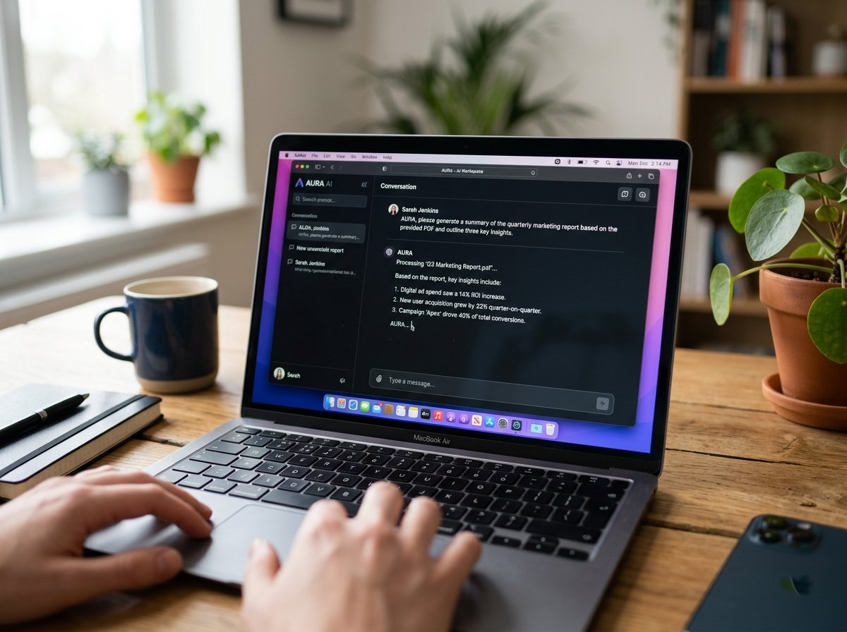 맥북 위에서 구글 제미나이를 실행하는 장면