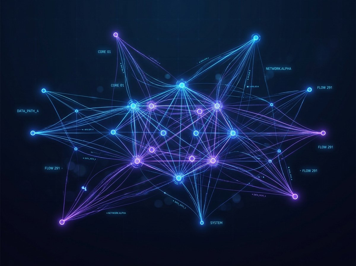 데이터 서버와 네트워크 연결을 형상화한 이미지